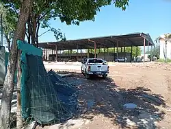 Instantánea tomada en 2025 mostrando la construcción de la nueva terminal de ómnibus en el mismo predio ocupado por la anterior.