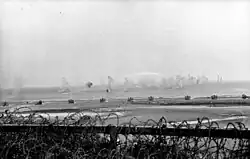 Los cohetes caen en el agua cerca de Riva Bella (Playa Sword), 30 de mayo de 1944.