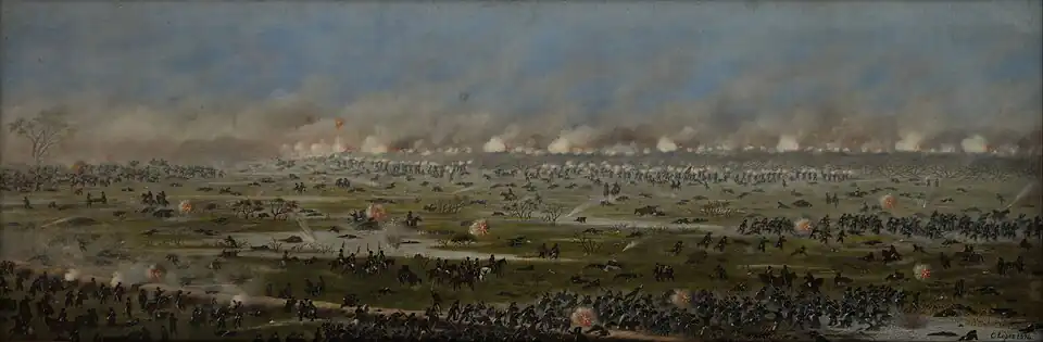 Asalto de la 2da columna brasileña a Curupaytí, de Cándido López. 1894. Museo Nacional de Bellas Artes