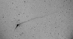 Cometa #C/2013 EE.UU.10 Catalina, visto de La Cañada el 6 de diciembre de 2015; acontecimiento de desconexión de la cola