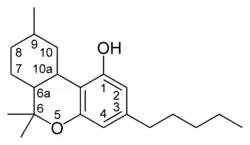 Chemical structure of a CBN-type cannabinoid.