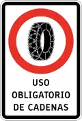 Uso obligatorio de cadenas