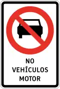 Prohibida circulación de vehículos motorizados