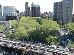El parque visto desde el norte