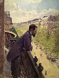 Gustave Caillebotte : Hombre en el balcón (1880), colección privada.