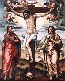 Calvario con Santos Juanes. Baltasar del Águila