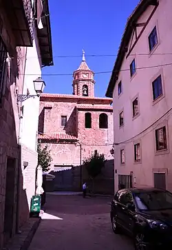 Paisaje urbano con detalle de la parroquial de San Mateo, siglo XVI-XVII
