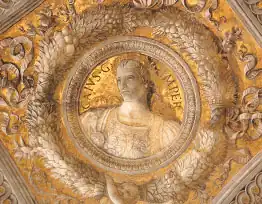 Los bustos de los Césares en la Cámara de los esposos.