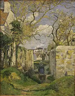 Campesina empujando una carretilla Maison Rondest, Pontoise, 1874