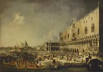 Recepción del embajador de Francia en el Palacio del Dogo, de Canaletto, 1726.