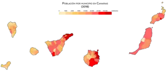 Población por municipio en Canarias