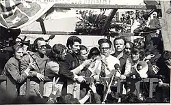 1973: Canelles, detrás de Tosco, en Córdoba, con el presidente de Cuba, Osvaldo Dorticos