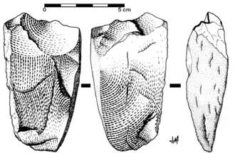 Canto tallado bifacial sobre lasca, Tipo 2.4