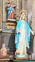Tallas de San Blas, San Marcos y la Virgen Milagrosa.