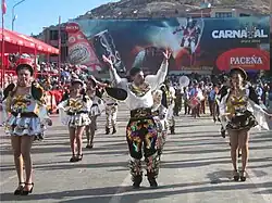Danzantes de Caporales en el Carnaval de Oruro de 2010