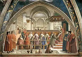 Conferma della Regola francescana, capilla Sassetti (1482-1485)