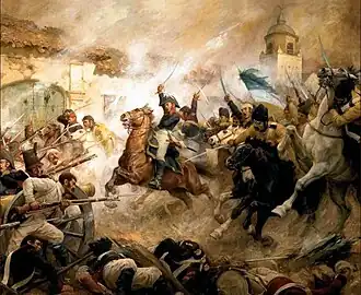 Carga de O'Higgins en la batalla de Rancagua.