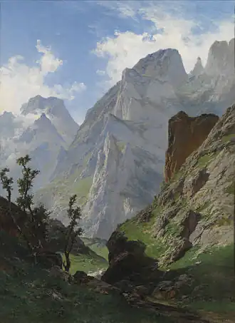 Los Picos de Europa, de Carlos de Haes (paisajismo español del siglo XIX).