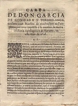 Carta de don García de Góngora... (1628)