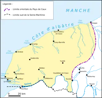 Mapa del país de Caux
