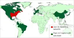 Área de distribución actual de la rana toro[4]​