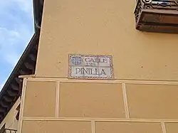 Letrero de la calle de Pinilla