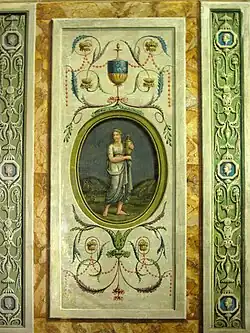 Pinturas murales en la sala Salvans.