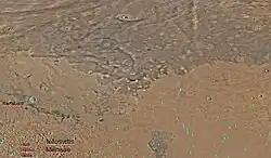 Mapa del cuadrángulo de Casius con las principales características etiquetadas.