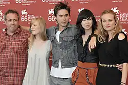 Jaco Van Dormael, Sarah Polley, Jared Leto, Diane Kruger y Linh Dan Pham en la 66.ª edición del Festival Internacional de Cine de Venecia (2009).