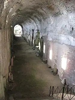 Una vista del antiguo criptopórtico localizado en la residencia papal veraniega en Castel Gandolfo