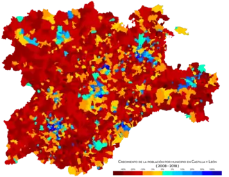 Crecimiento de la población entre 2008 y 2018
