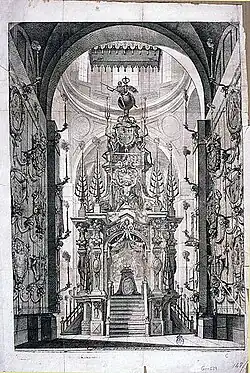 Catafalco en honor a María Luisa de Orléans en el convento de la Encarnación de Madrid (1689).