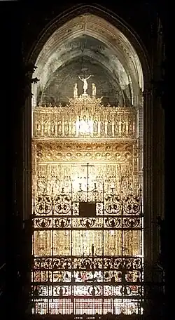 Rejería y altar mayor de la catedral de Sevilla, la mayor (gótica) del mundo.