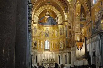 La catedral de Monreale (1172-1267), Sicilia, está decorada con mosaicos a la manera bizantina