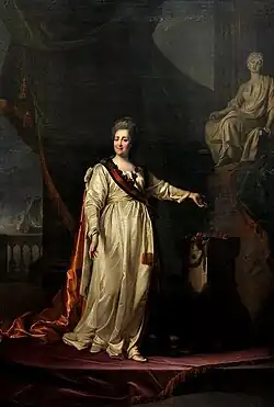 Catalina II como legisladora en el templo de la diosa de la Justicia, 1783