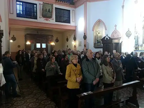 Celebración de la misa en el monasterio.