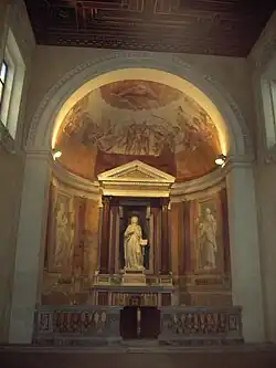 Oratorio de Santa Silvia, con la estatua obra de Nicolas Cordier