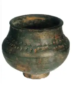 Urna funeraria celtíbera de cerámica excisa, I Edad del Hierro.