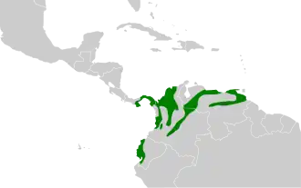 Distribución geográfica del hormiguero azabache.
