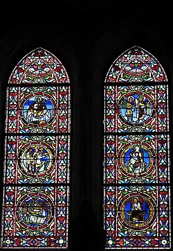 Vitrales de la colegiata de Notre-Dame-en-Vaux de Châlons-en-Champagne, ca. 1160-1180, restauradas en el siglo XIX.