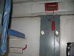 Emergency brake with red handle