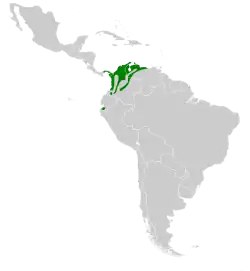 Distribución geográfica del colibrí de Buffon