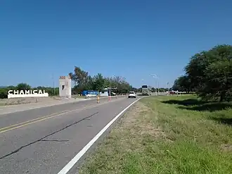 Acceso Este a la ciudad por la Ruta Nacional 38, que llega desde Córdoba.