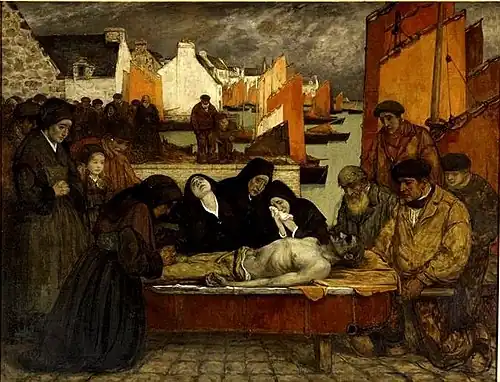 Duelo, o las víctimas del mar, de Cottet, 1898.