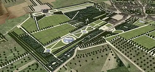 Reconstrucción del castillo de Vanves en su apogeo, hacia 1710-1730.