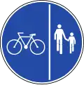 Superficie segregada biciclos - peatones