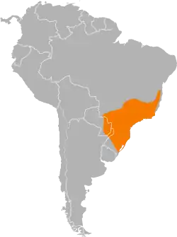 Distribución geográfica del saltarín azul.
