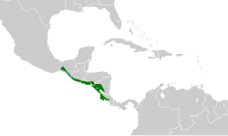 Distribución geográfica del saltarín colilargo.