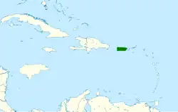 Distribución geográfica de la eufonia de Puerto Rico.