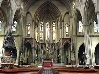Iglesia del Sagrado Nombre de Jesús, interior. Mánchester